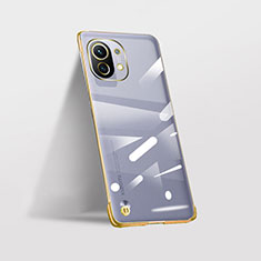 Carcasa Dura Cristal Plastico Funda Rigida Transparente S02 para Xiaomi Mi 11 Lite 5G Oro