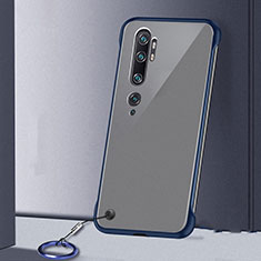 Carcasa Dura Cristal Plastico Funda Rigida Transparente S02 para Xiaomi Mi Note 10 Azul
