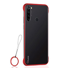 Carcasa Dura Cristal Plastico Funda Rigida Transparente S02 para Xiaomi Redmi Note 8 Rojo