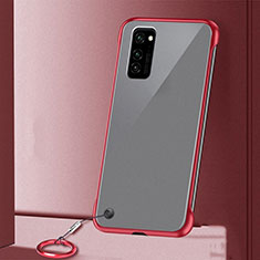 Carcasa Dura Cristal Plastico Funda Rigida Transparente S03 para Huawei Honor V30 Pro 5G Rojo