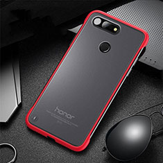 Carcasa Dura Cristal Plastico Funda Rigida Transparente S03 para Huawei Honor View 20 Rojo