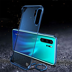 Carcasa Dura Cristal Plastico Funda Rigida Transparente S03 para Huawei P30 Pro Azul