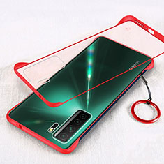 Carcasa Dura Cristal Plastico Funda Rigida Transparente S03 para Huawei P40 Lite 5G Rojo
