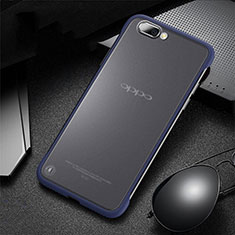 Carcasa Dura Cristal Plastico Funda Rigida Transparente S03 para Oppo R15X Azul