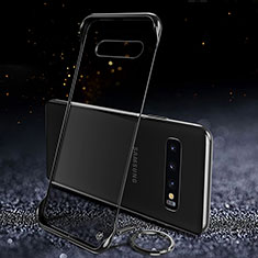 Carcasa Dura Cristal Plastico Funda Rigida Transparente S03 para Samsung Galaxy S10 Negro