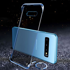 Carcasa Dura Cristal Plastico Funda Rigida Transparente S03 para Samsung Galaxy S10 Plus Azul