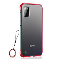 Carcasa Dura Cristal Plastico Funda Rigida Transparente S04 para Huawei Honor V30 Pro 5G Rojo