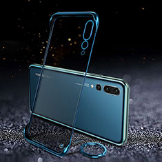 Carcasa Dura Cristal Plastico Funda Rigida Transparente S04 para Huawei P20 Pro Azul