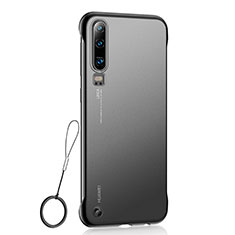 Carcasa Dura Cristal Plastico Funda Rigida Transparente S04 para Huawei P30 Negro