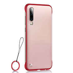 Carcasa Dura Cristal Plastico Funda Rigida Transparente S04 para Huawei P30 Rojo