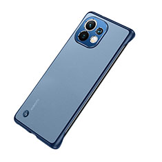 Carcasa Dura Cristal Plastico Funda Rigida Transparente S04 para Xiaomi Mi 11 Lite 4G Azul