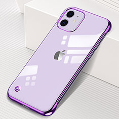 Carcasa Dura Cristal Plastico Funda Rigida Transparente S05 para Apple iPhone 11 Morado