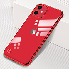 Carcasa Dura Cristal Plastico Funda Rigida Transparente S05 para Apple iPhone 11 Rojo