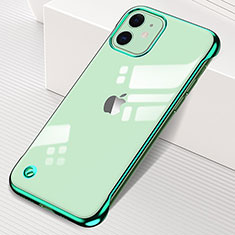 Carcasa Dura Cristal Plastico Funda Rigida Transparente S05 para Apple iPhone 11 Verde