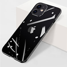 Carcasa Dura Cristal Plastico Funda Rigida Transparente WT1 para Apple iPhone 12 Negro