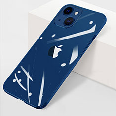 Carcasa Dura Cristal Plastico Funda Rigida Transparente WT1 para Apple iPhone 14 Azul