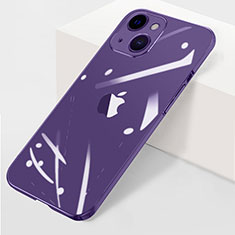 Carcasa Dura Cristal Plastico Funda Rigida Transparente WT1 para Apple iPhone 14 Plus Morado