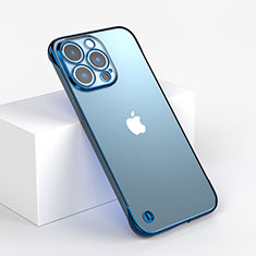 Carcasa Dura Cristal Plastico Funda Rigida Transparente WT1 para Apple iPhone 14 Pro Max Azul
