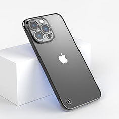 Carcasa Dura Cristal Plastico Funda Rigida Transparente WT1 para Apple iPhone 15 Pro Max Negro