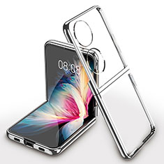 Carcasa Dura Cristal Plastico Rigida Transparente AC1 para Huawei P60 Pocket Plata