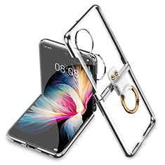 Carcasa Dura Cristal Plastico Rigida Transparente AC2 para Huawei P60 Pocket Plata