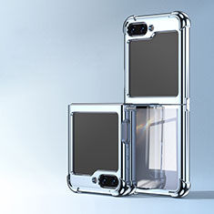 Carcasa Dura Cristal Plastico Rigida Transparente AN1 para Samsung Galaxy Z Flip5 5G Azul