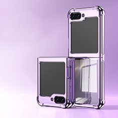Carcasa Dura Cristal Plastico Rigida Transparente AN1 para Samsung Galaxy Z Flip5 5G Morado