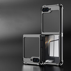 Carcasa Dura Cristal Plastico Rigida Transparente AN1 para Samsung Galaxy Z Flip5 5G Negro