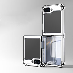 Carcasa Dura Cristal Plastico Rigida Transparente AN1 para Samsung Galaxy Z Flip5 5G Plata