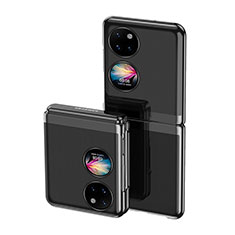 Carcasa Dura Cristal Plastico Rigida Transparente QH1 para Huawei P50 Pocket Negro