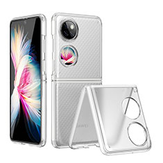 Carcasa Dura Cristal Plastico Rigida Transparente QH2 para Huawei P50 Pocket Blanco