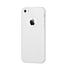 Carcasa Dura Plastico Rigida Mate con Agujero para Apple iPhone 5 Blanco