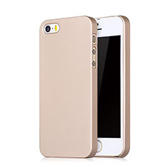 Carcasa Dura Plastico Rigida Mate con Agujero para Apple iPhone 5S Oro Rosa