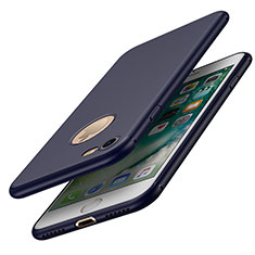 Carcasa Dura Plastico Rigida Mate con Agujero para Apple iPhone 7 Azul