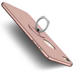 Carcasa Dura Plastico Rigida Mate con Agujero y Anillo de dedo Soporte para Apple iPhone 6 Plus Rosa