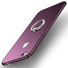 Carcasa Dura Plastico Rigida Mate con Anillo de dedo Soporte A03 para Huawei GR3 (2017) Morado