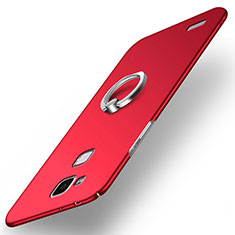 Carcasa Dura Plastico Rigida Mate con Anillo de dedo Soporte A03 para Huawei Mate 7 Rojo