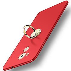 Carcasa Dura Plastico Rigida Mate con Anillo de dedo Soporte A04 para Huawei Mate 8 Rojo