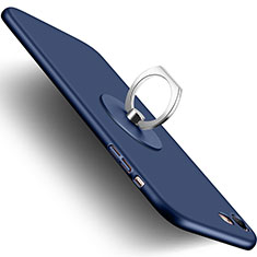 Carcasa Dura Plastico Rigida Mate con Anillo de dedo Soporte para Apple iPhone 7 Azul