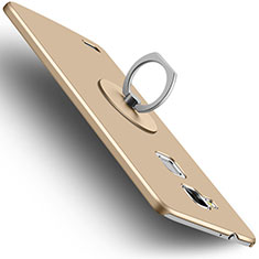 Carcasa Dura Plastico Rigida Mate con Anillo de dedo Soporte para Huawei Mate 7 Oro