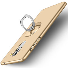 Carcasa Dura Plastico Rigida Mate con Anillo de dedo Soporte para Huawei Mate 9 Lite Oro