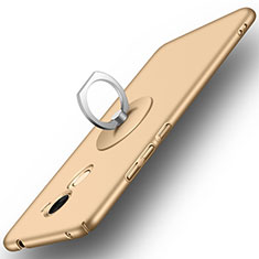 Carcasa Dura Plastico Rigida Mate con Anillo de dedo Soporte para Huawei Y7 Prime Oro