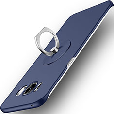Carcasa Dura Plastico Rigida Mate con Anillo de dedo Soporte para Samsung Galaxy S8 Plus Azul