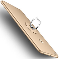 Carcasa Dura Plastico Rigida Mate con Anillo de dedo Soporte para Xiaomi Mi Max 2 Oro
