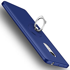 Carcasa Dura Plastico Rigida Mate con Anillo de dedo Soporte para Xiaomi Redmi Note 4X High Edition Azul