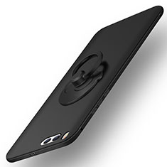 Carcasa Dura Plastico Rigida Mate con Anillo de dedo Soporte R01 para Xiaomi Mi 6 Negro
