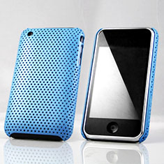 Carcasa Dura Plastico Rigida Perforada para Apple iPhone 3G 3GS Azul Cielo