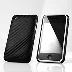 Carcasa Dura Plastico Rigida Perforada para Apple iPhone 3G 3GS Negro