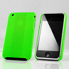Carcasa Dura Plastico Rigida Perforada para Apple iPhone 3G 3GS Verde