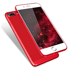Carcasa Dura Plastico Rigida Perforada para Apple iPhone 8 Plus Rojo